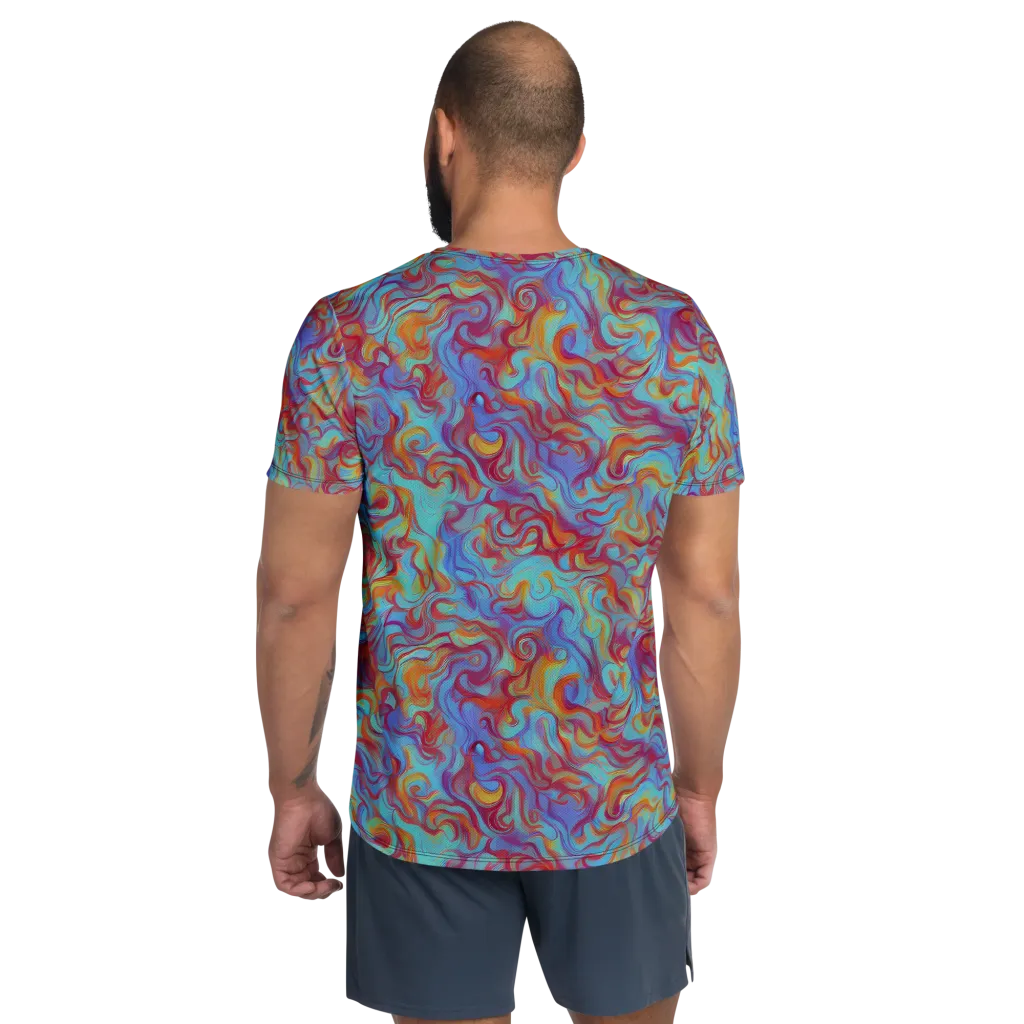 Aqua Rapture on Men's Athletic T-Shirt — Back