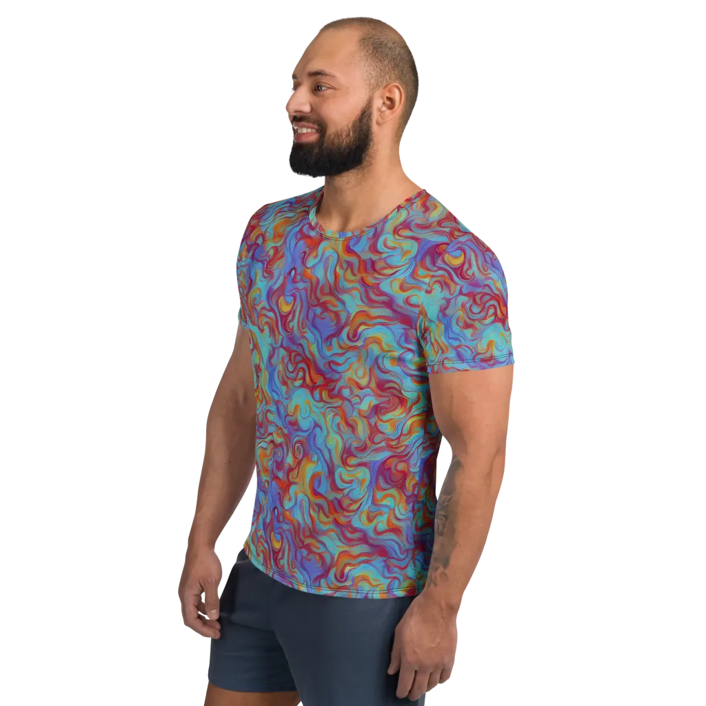 Aqua Rapture on Men's Athletic T-Shirt — Left