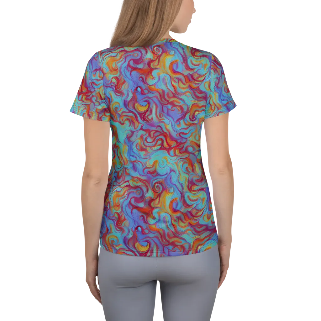 Aqua Rapture on Women's Athletic T-Shirt — Back