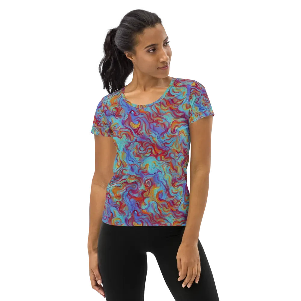 Aqua Rapture on Women's Athletic T-Shirt — Front