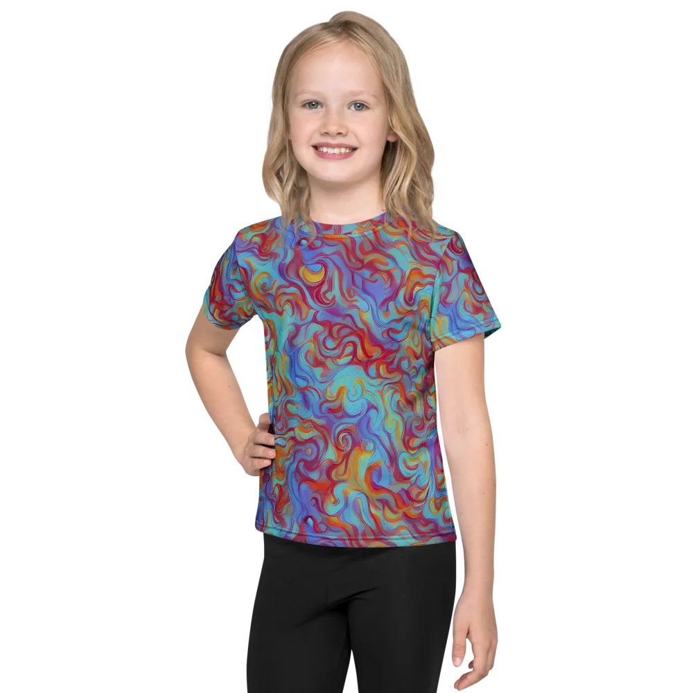 Aqua Rapture on Kids Crew Neck T-Shirt — Front