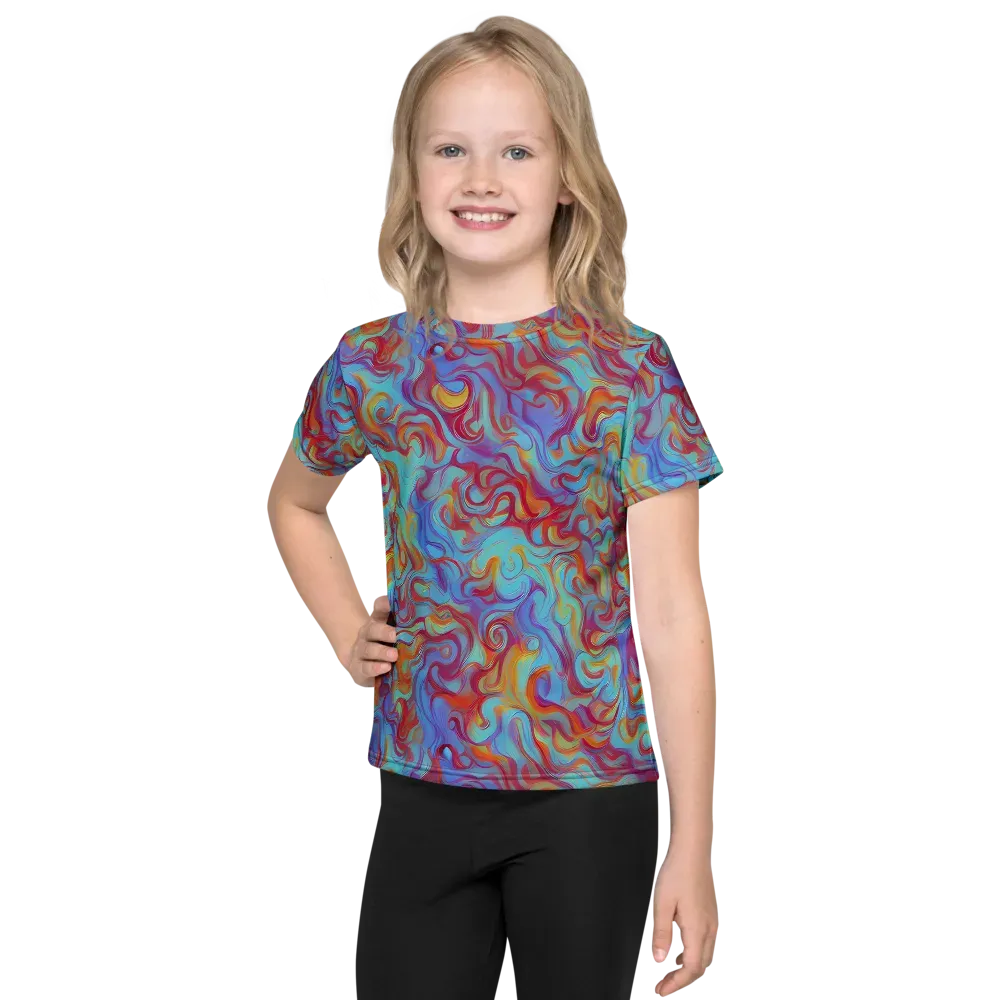 Aqua Rapture on Kids Crew Neck T-Shirt — Front