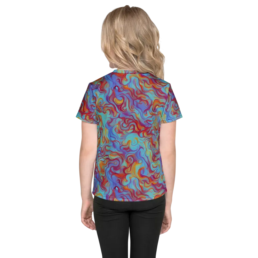 Aqua Rapture on Kids Crew Neck T-Shirt — Back