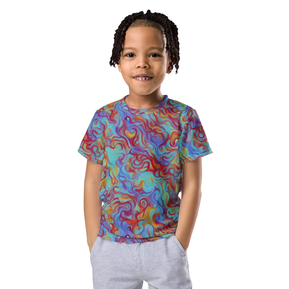 Aqua Rapture on Kids Crew Neck T-Shirt — Front