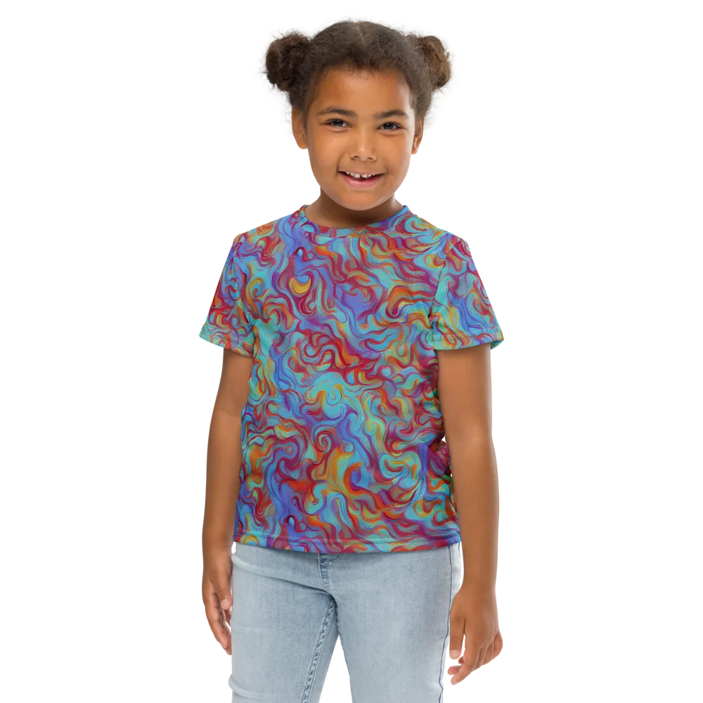 Aqua Rapture on Kids Crew Neck T-Shirt — Front
