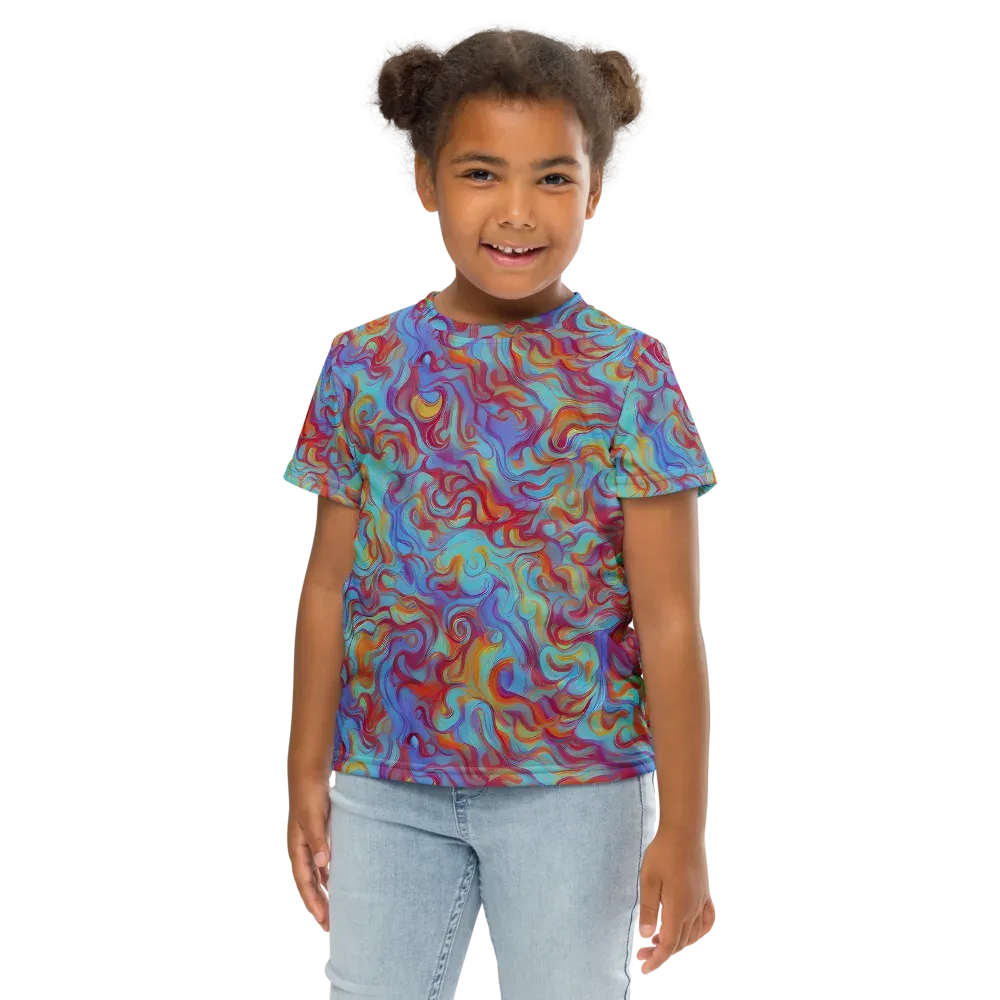 Aqua Rapture on Kids Crew Neck T-Shirt — Front