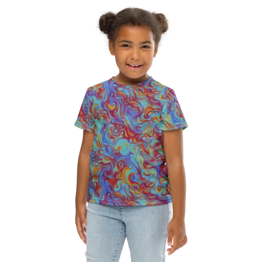 Aqua Rapture on a Kids Crew Neck T-Shirt