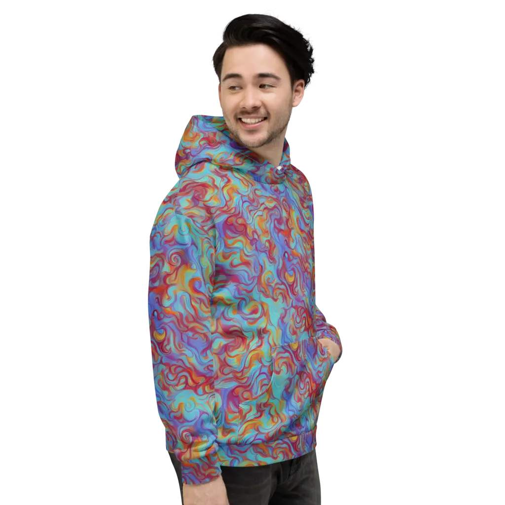 Aqua Rapture on Hoodie — Right