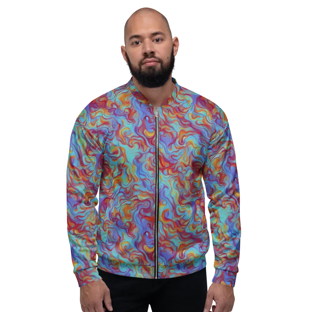 Aqua Rapture on Bomber Jacket — Front