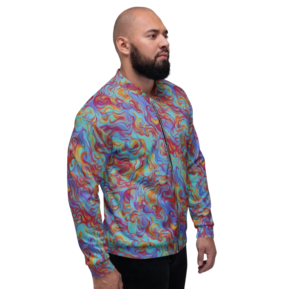 Aqua Rapture on Bomber Jacket — Right