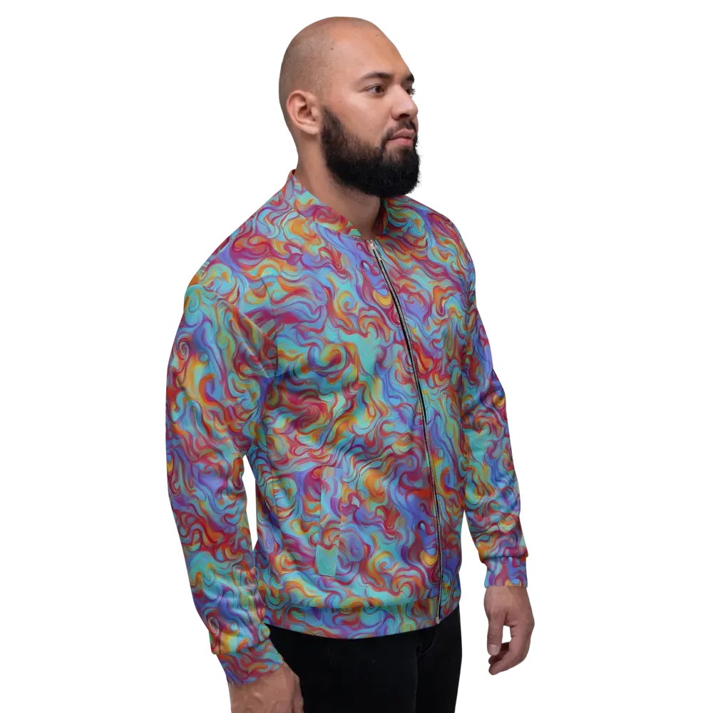 Aqua Rapture on Bomber Jacket — Right