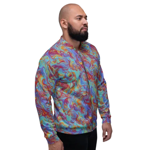 Aqua Rapture on a Bomber Jacket