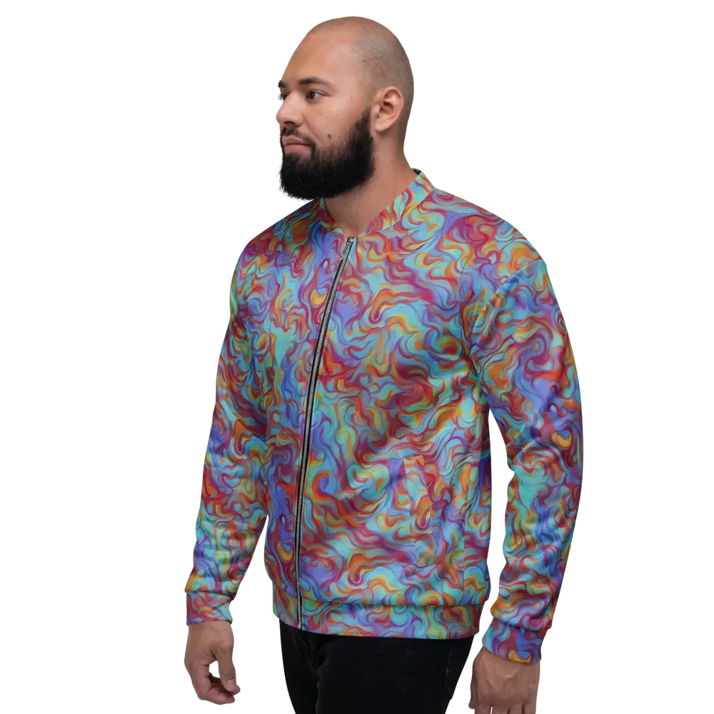 Aqua Rapture on Bomber Jacket — Left