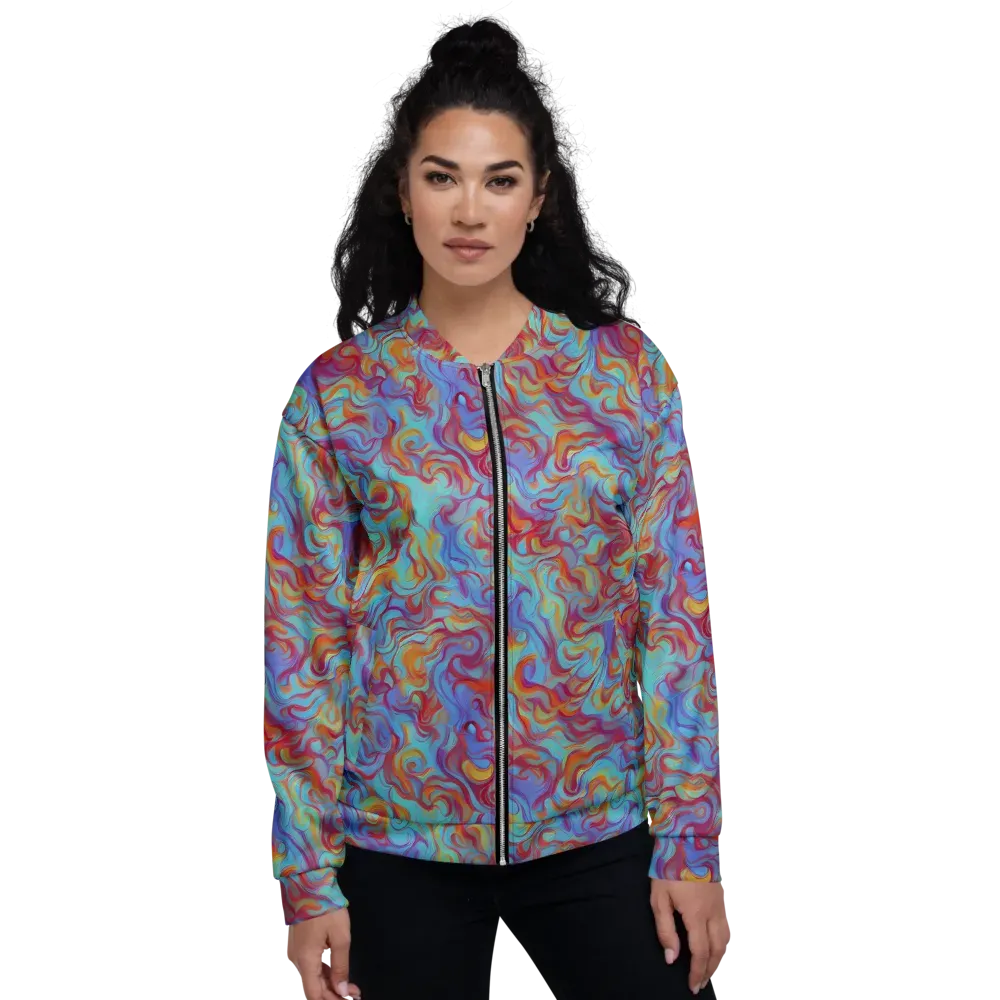 Aqua Rapture on Bomber Jacket — Front