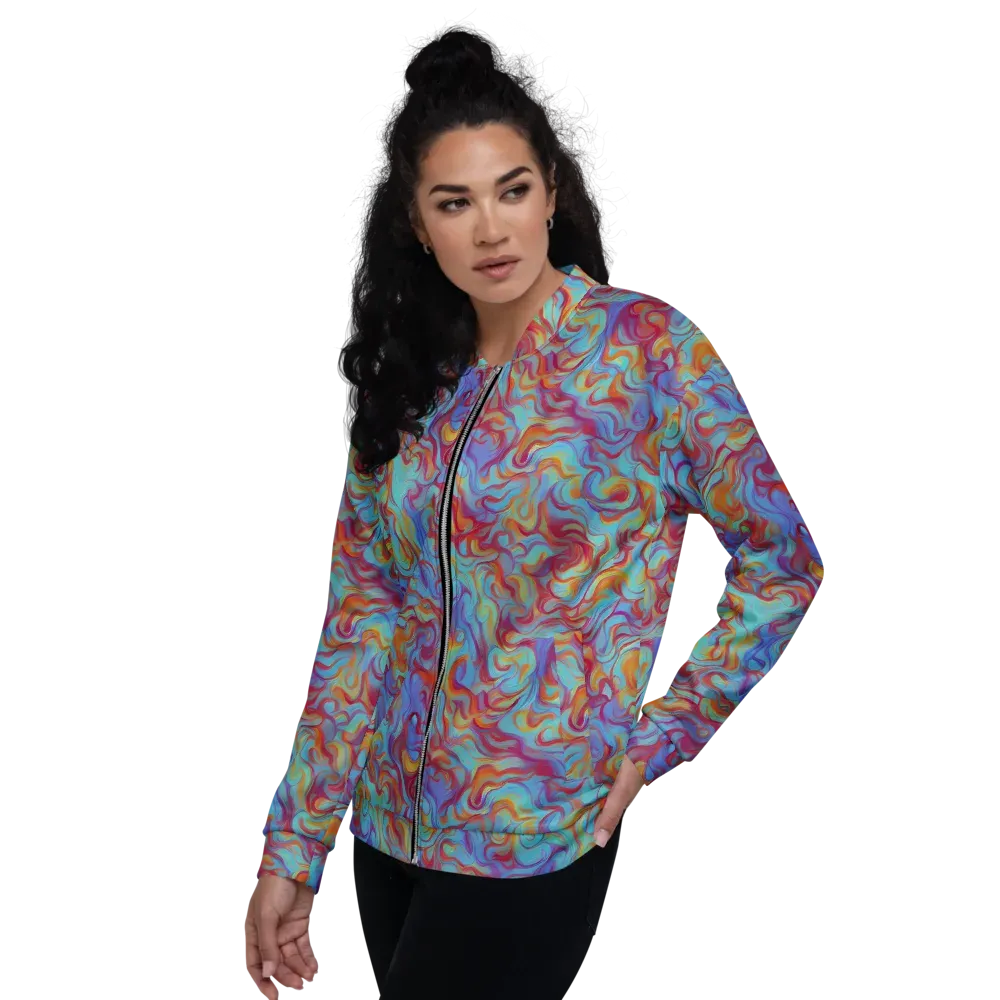 Aqua Rapture on Bomber Jacket — Left