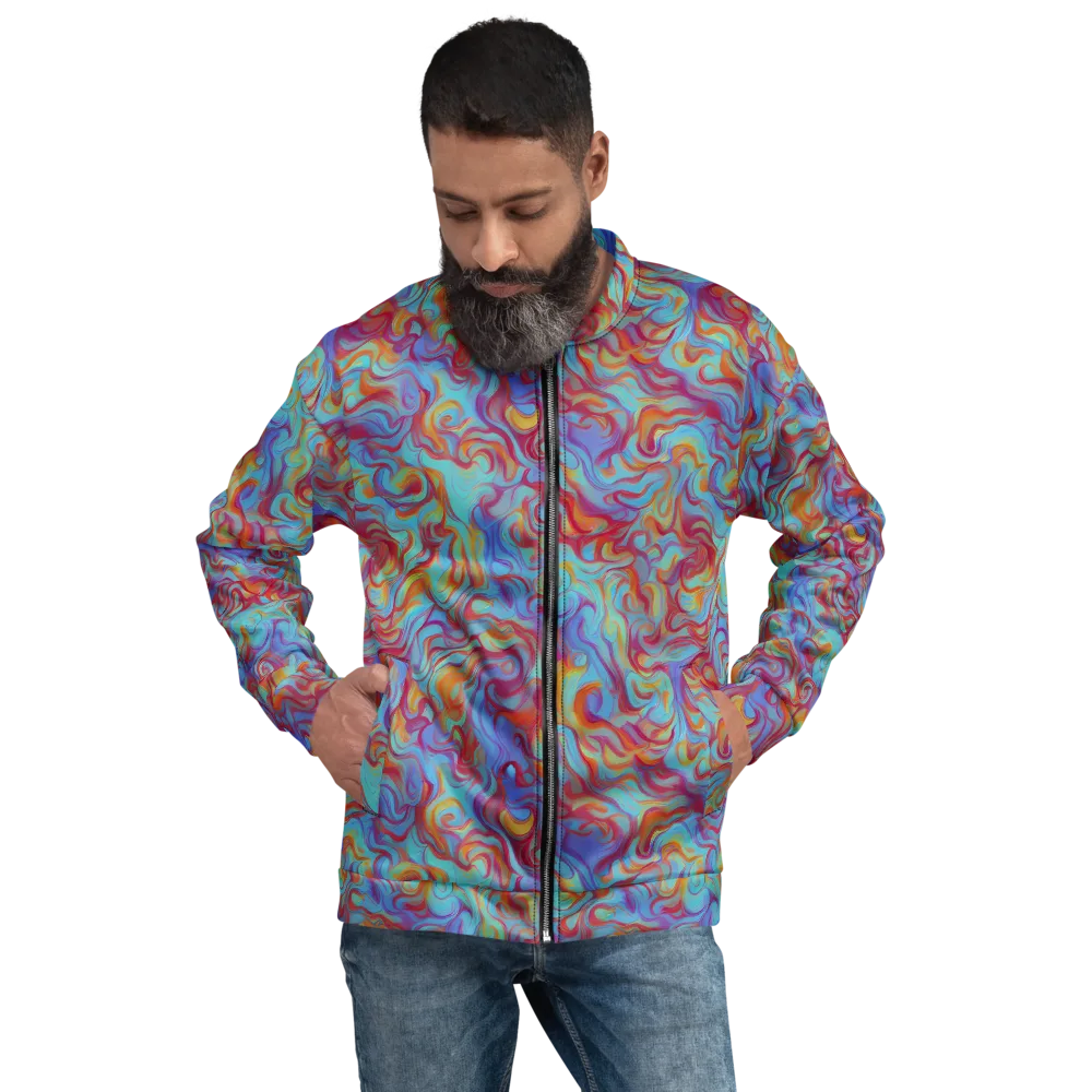 Aqua Rapture on Bomber Jacket — Front