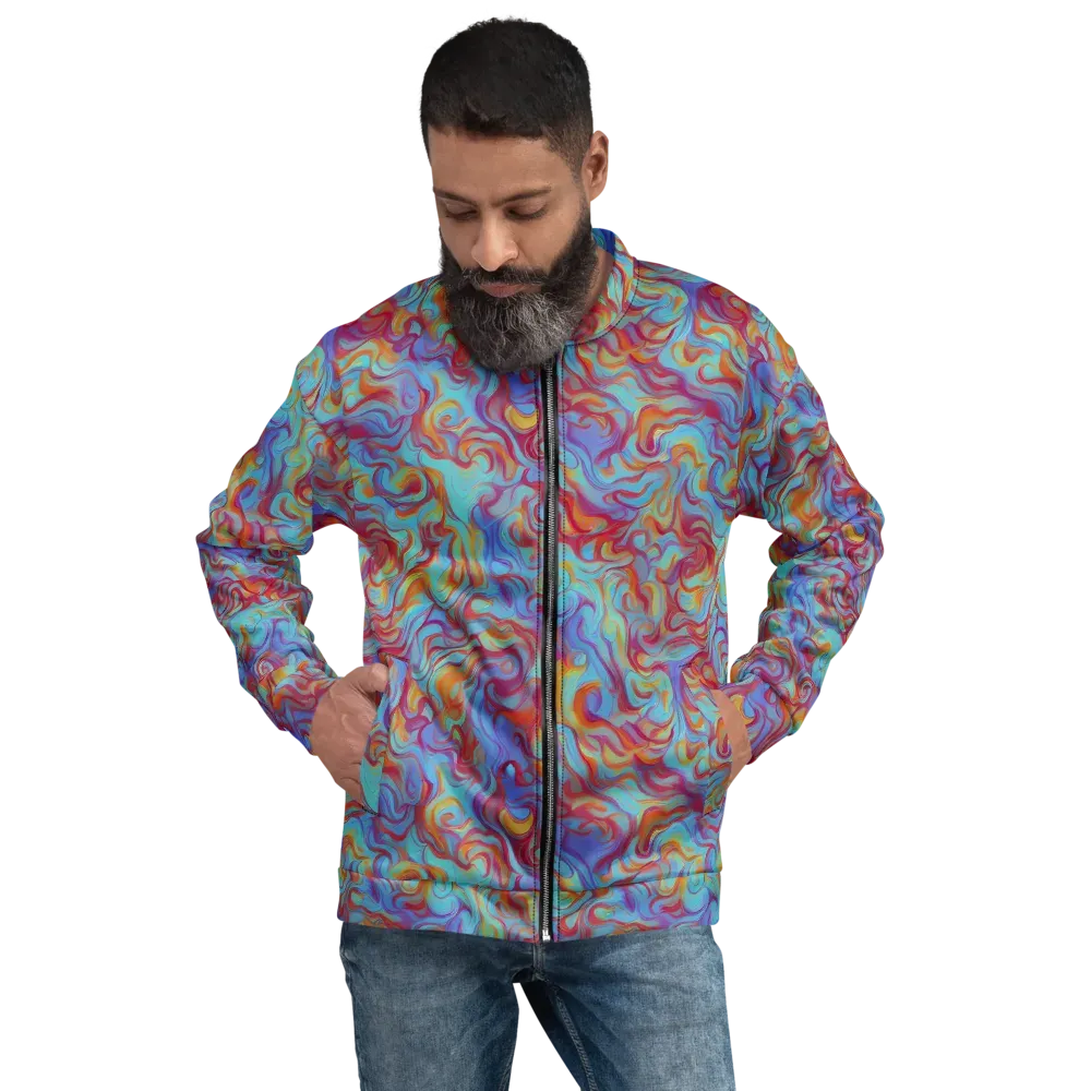 Aqua Rapture on Bomber Jacket — Front