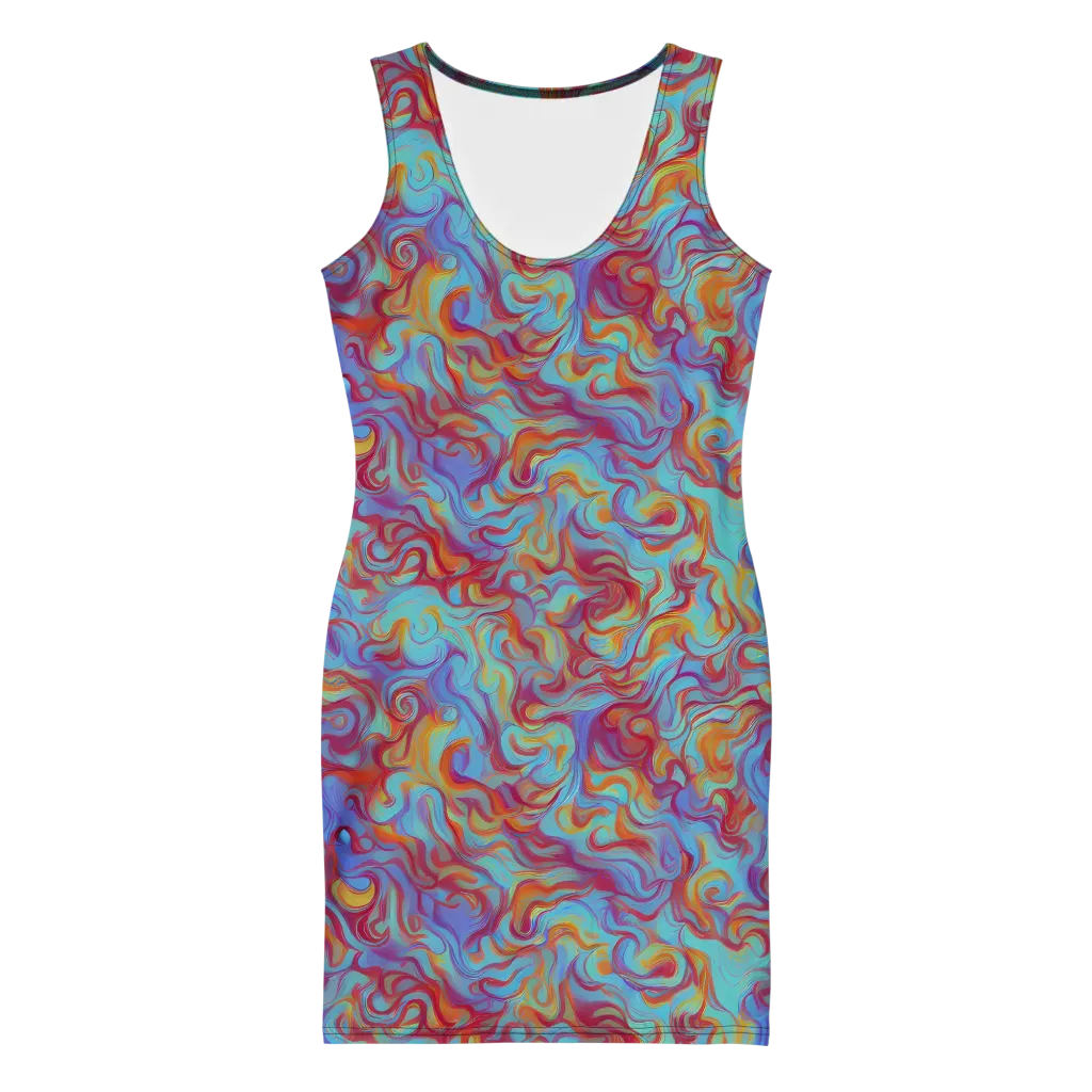 Aqua Rapture on Bodycon Dress — Front