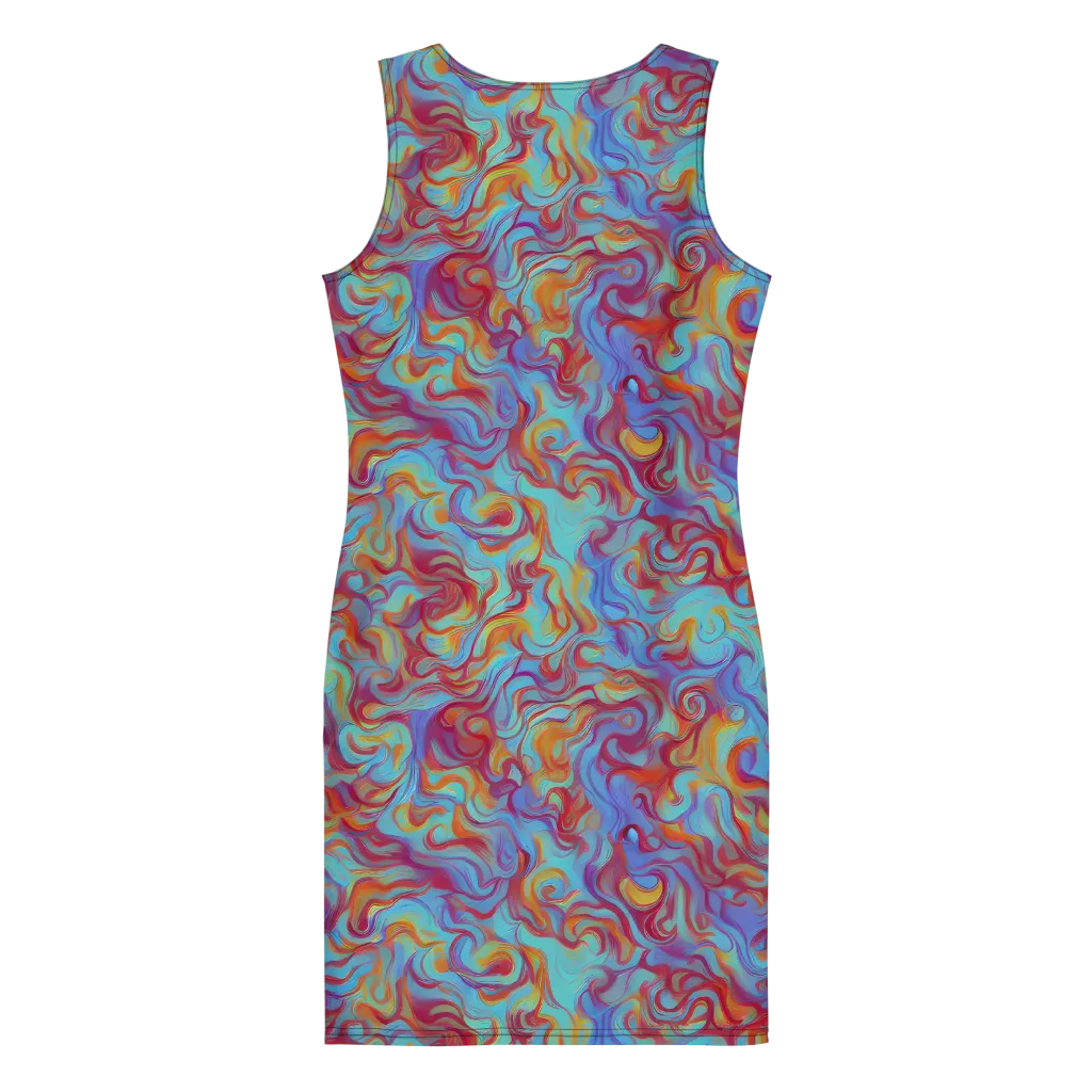 Aqua Rapture on Bodycon Dress — Back