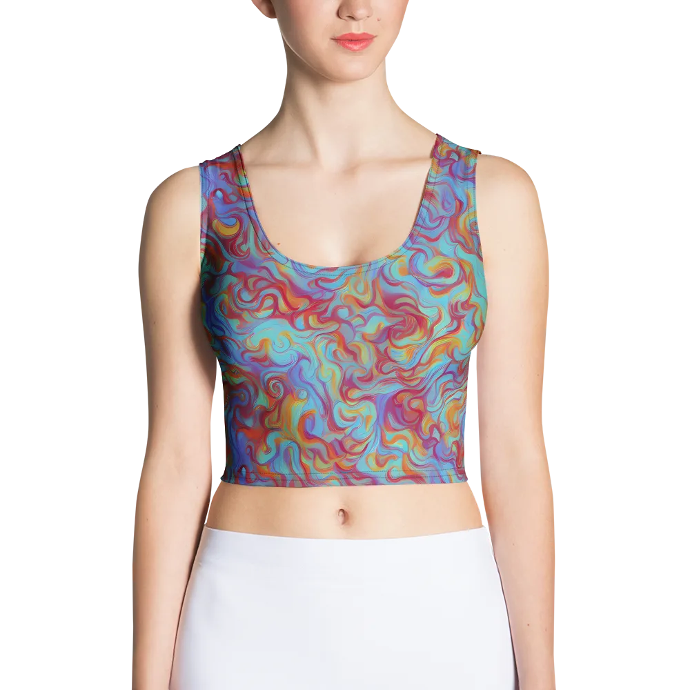 Aqua Rapture on Crop Top — Front