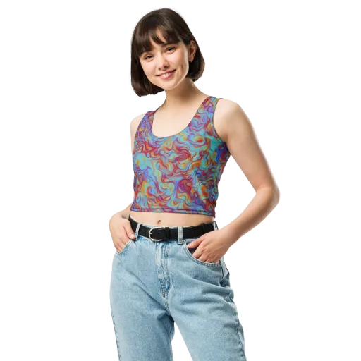 Aqua Rapture on a Crop Top