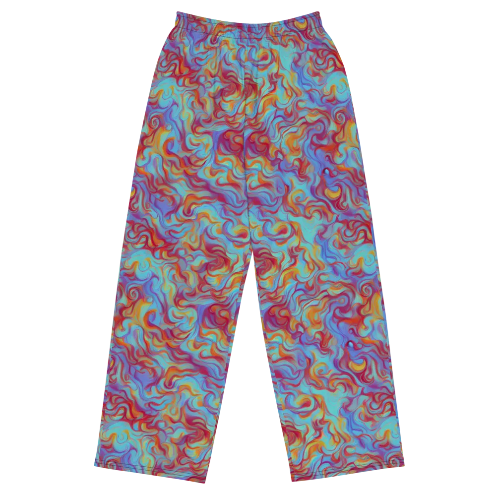 Aqua Rapture on Wide-Leg Pants — Front