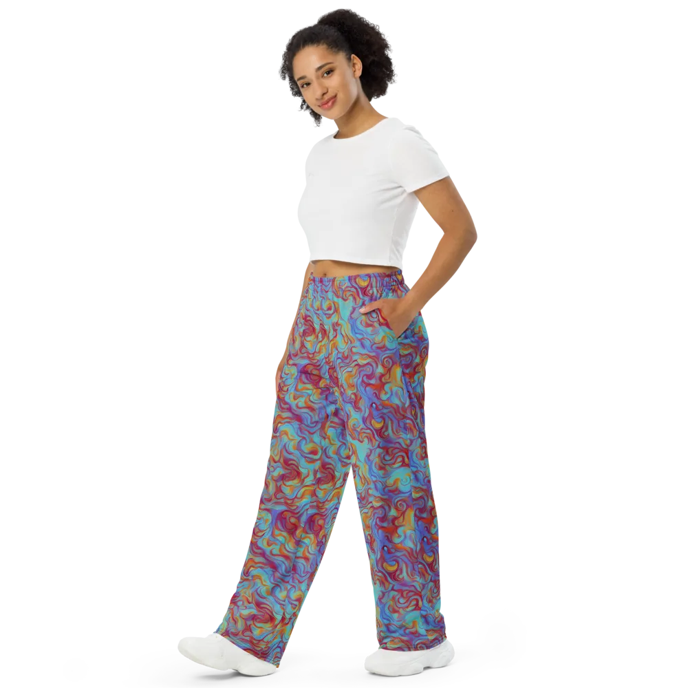 Aqua Rapture on Wide-Leg Pants — Left Front