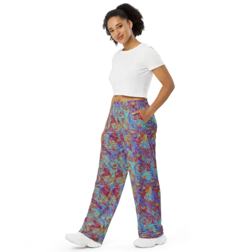 Aqua Rapture on a Wide-Leg Pants