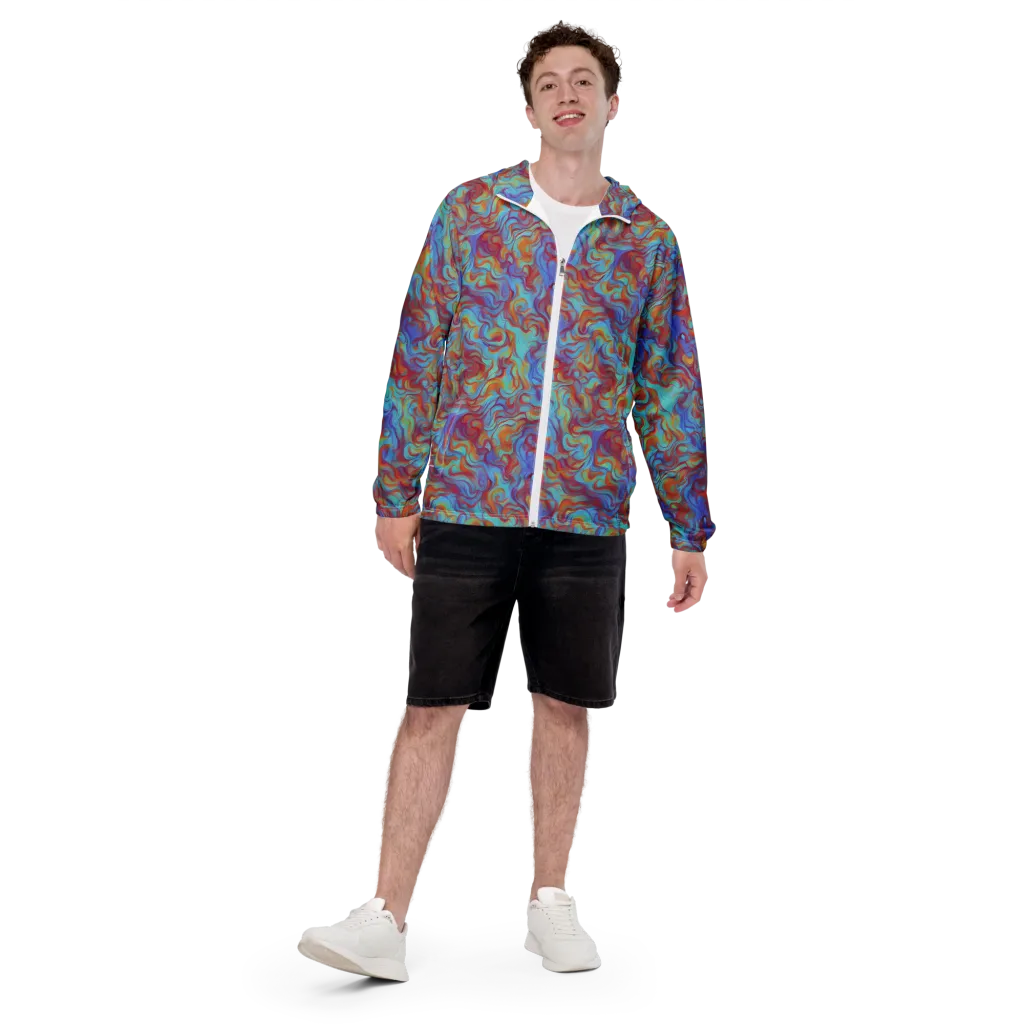 Aqua Rapture on Men's Windbreaker — Front