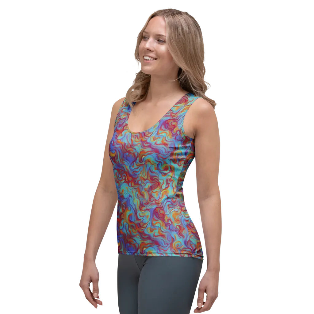 Aqua Rapture on Women's Tank Top — Left Front