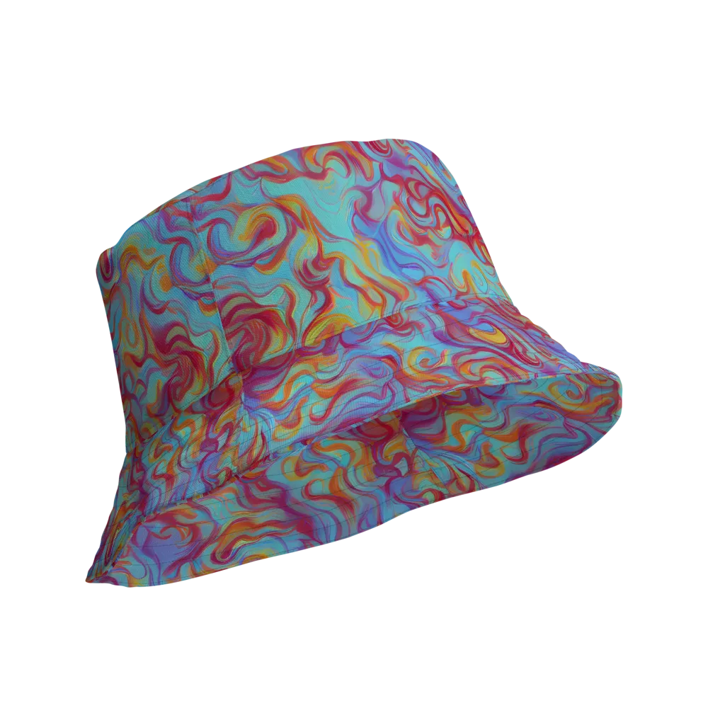 Aqua Rapture on Reversible Bucket Hat — Product details Outside