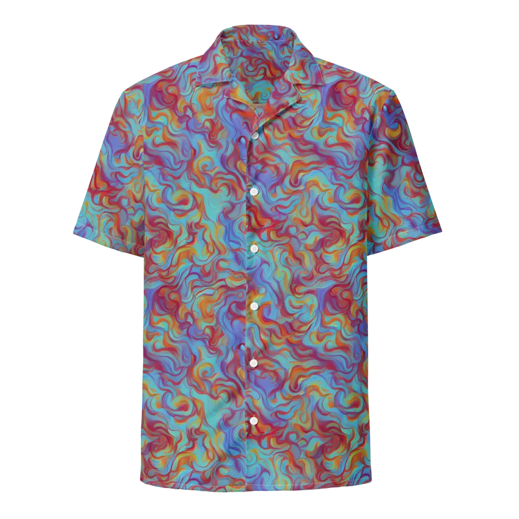 Aqua Rapture on Button Shirt — Front