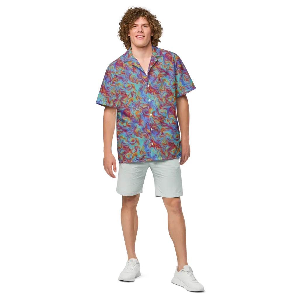 Aqua Rapture on Button Shirt — Front