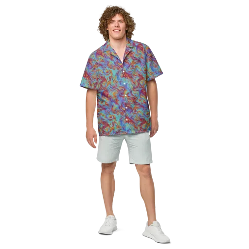 Aqua Rapture on a Button Shirt