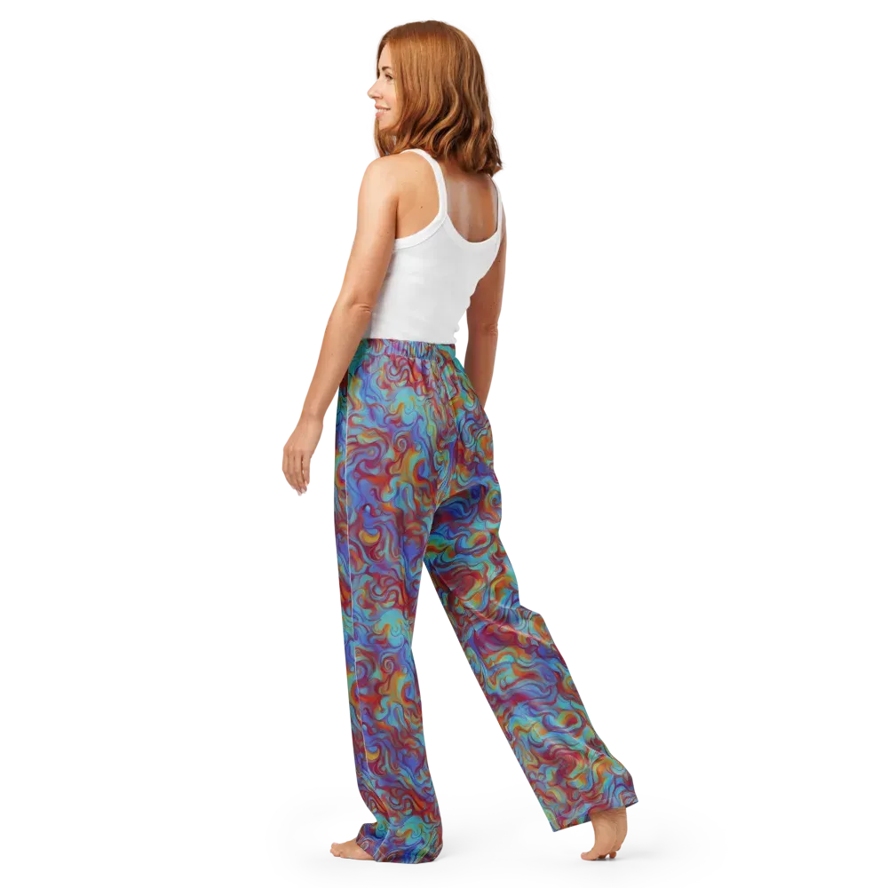 Aqua Rapture on Women's Pajama Pants — Back