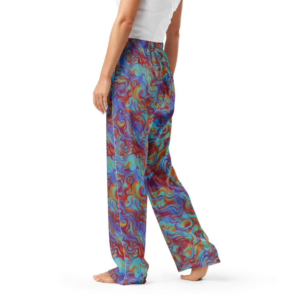 Aqua Rapture on Women's Pajama Pants — Left