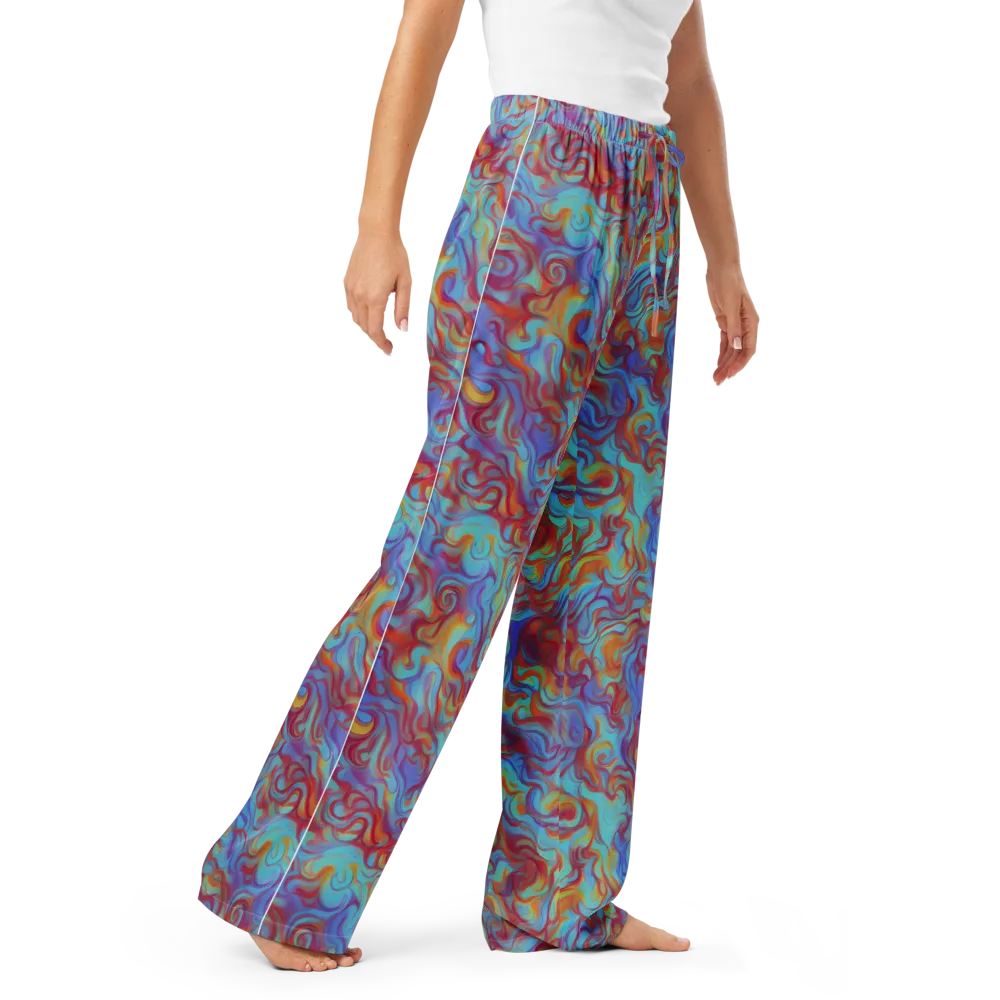 Aqua Rapture on Women's Pajama Pants — Right Front