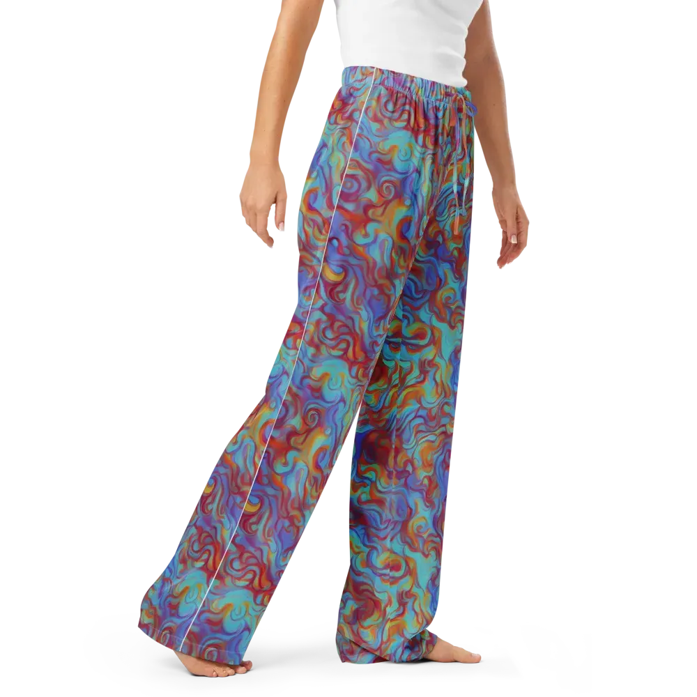 Aqua Rapture on Women's Pajama Pants — Right Front
