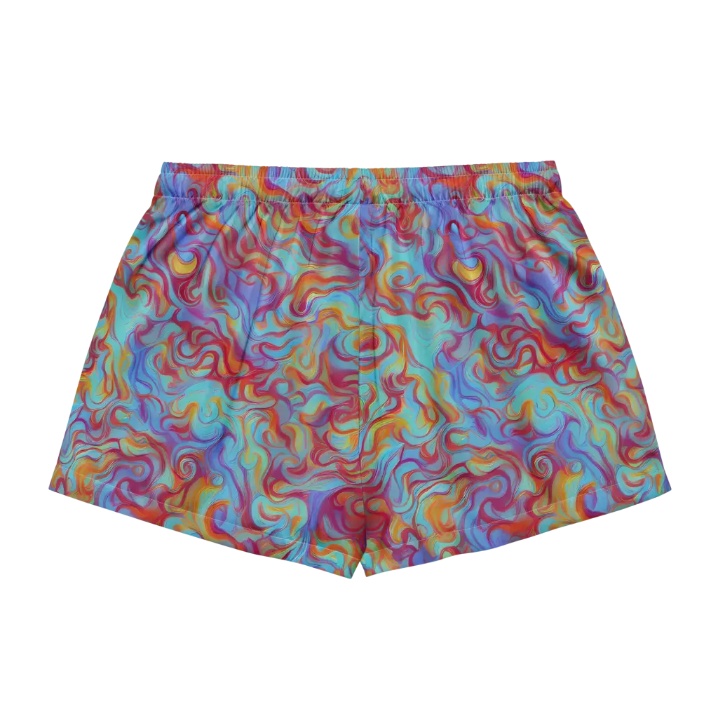 Aqua Rapture on Women's Pajama Shorts — Back