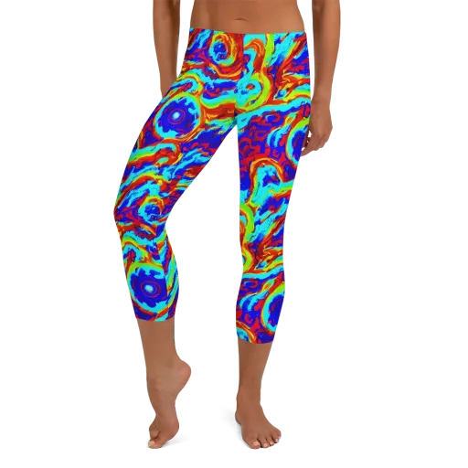 Vermilion Whirlpool on a Capri Leggings