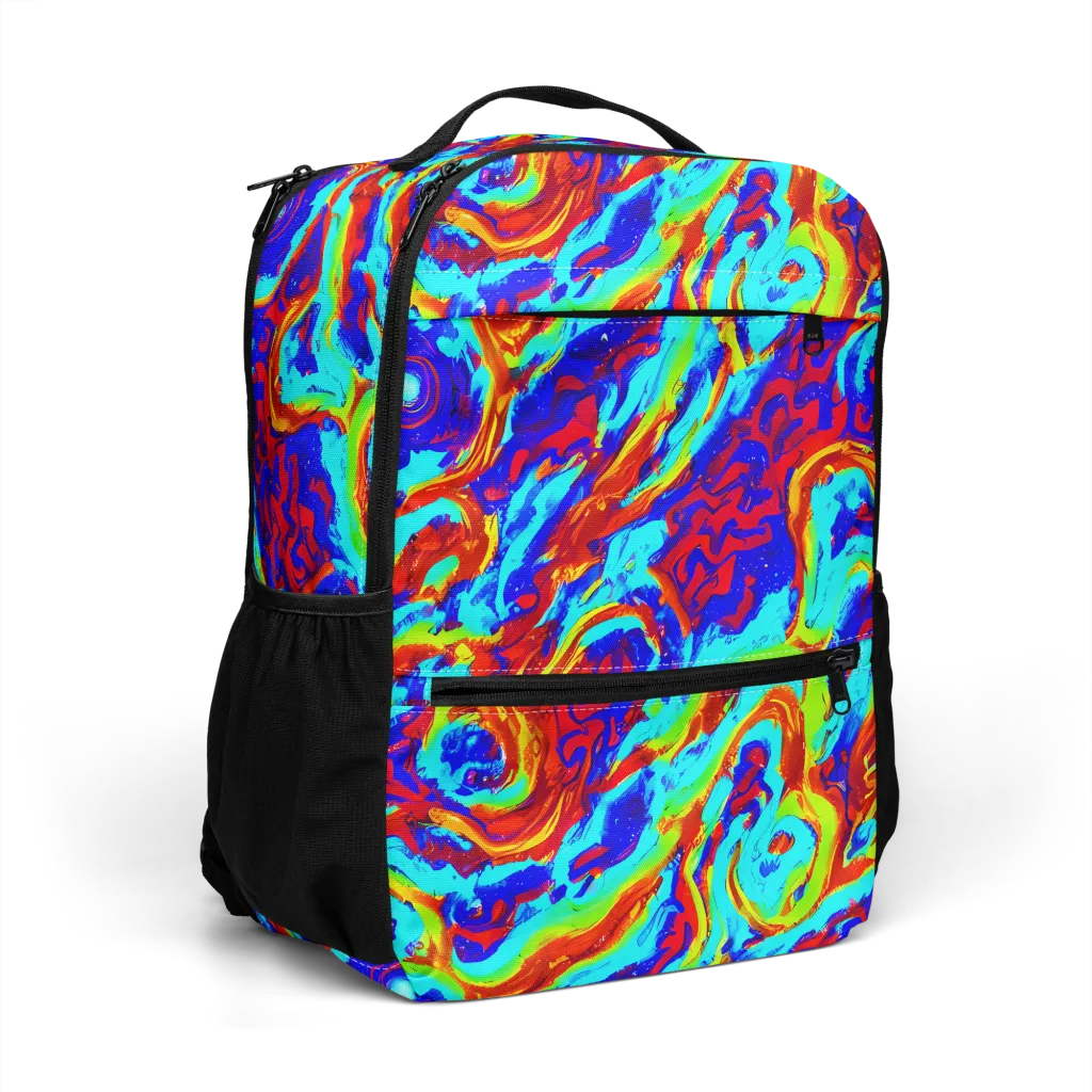 Vermilion Whirlpool on Utility Backpack — Right Front