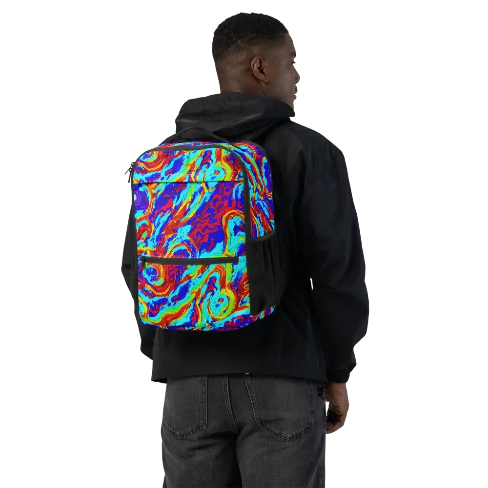 Vermilion Whirlpool on Utility Backpack — Back