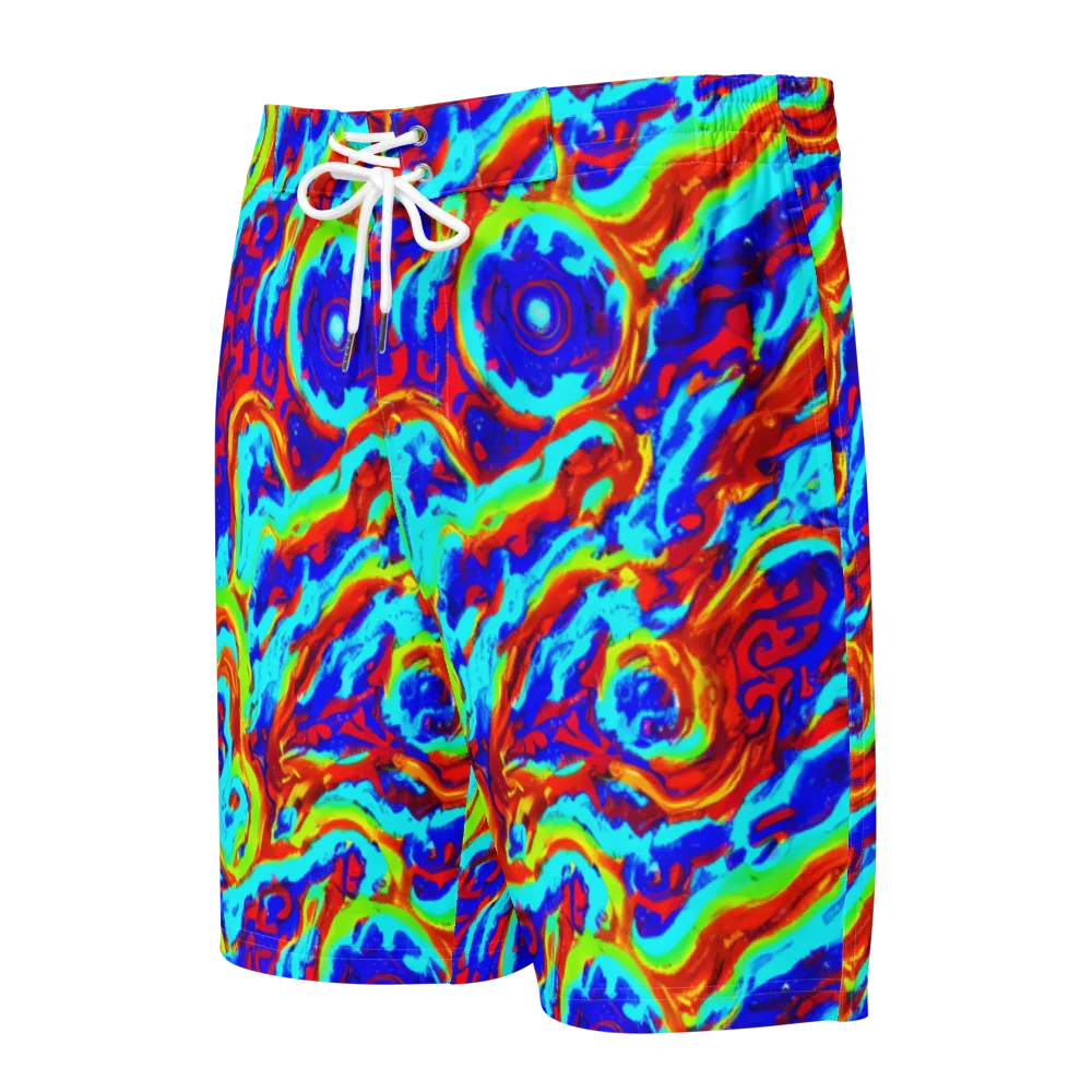 Vermilion Whirlpool on Men's Board Shorts — Front