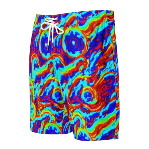 Vermilion Whirlpool on a Men's Board Shorts