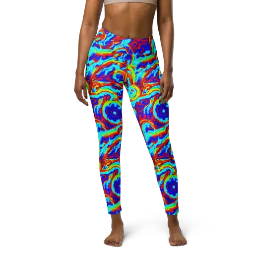 Vermilion Whirlpool on a Yoga Leggings