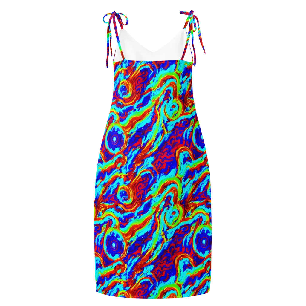 Vermilion Whirlpool on Slip Dress — Back