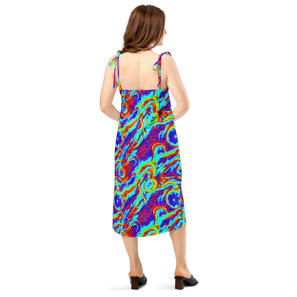 Vermilion Whirlpool on Slip Dress — Back