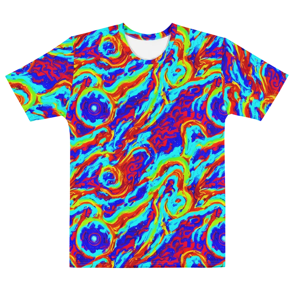 Vermilion Whirlpool on Men's Cotton Crew Neck T-Shirt — Front