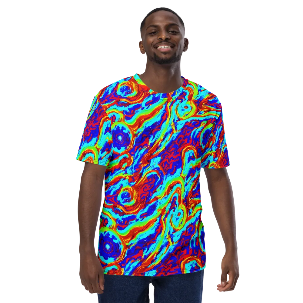 Vermilion Whirlpool on Men's Crew Neck T-Shirt — Front