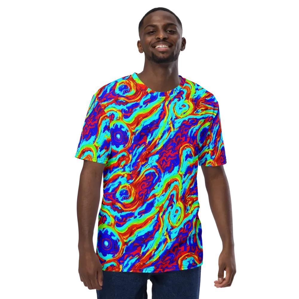 Vermilion Whirlpool on Men's Crew Neck T-Shirt — Front